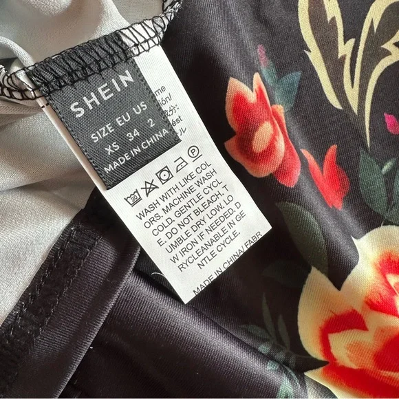 SHEIN Floral Print Tie Backless Ruffle Hem Halter Dress - Picture 7 of 7